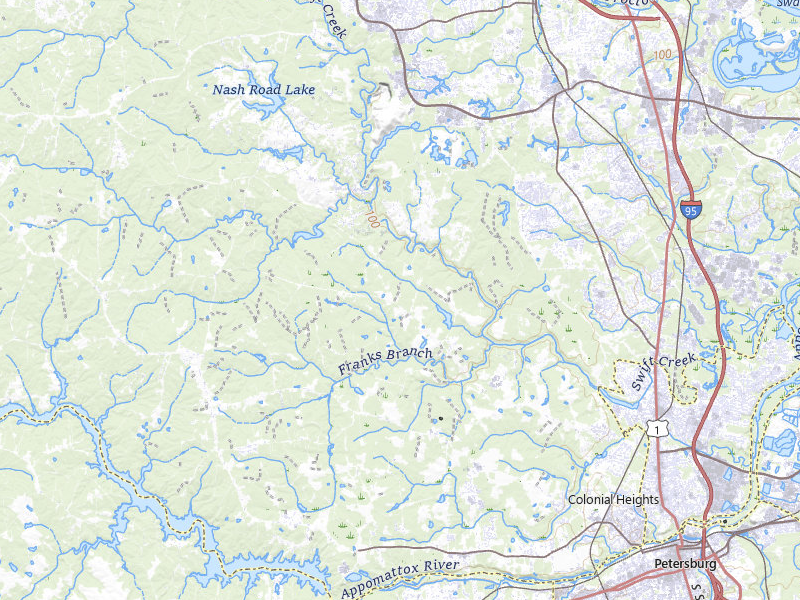 Radar-estimated hail-size map of the storm over Chesterfield, VA on Jul 6, 2026