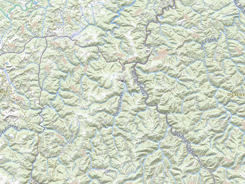 Radar-estimated hail-size map of the storm over Clintwood, VA on Aug 4, 2026