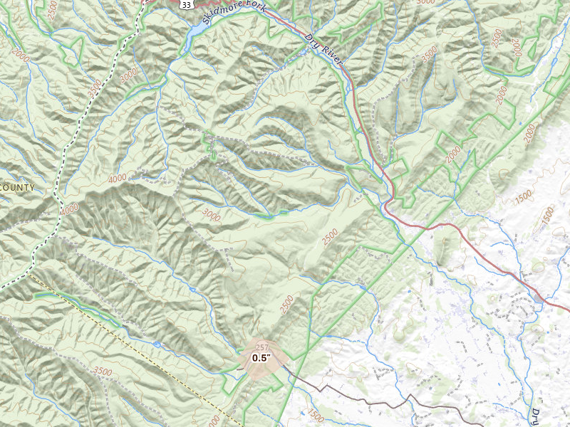 Radar-estimated hail-size map of the storm over Dayton, VA on Jul 4, 2026