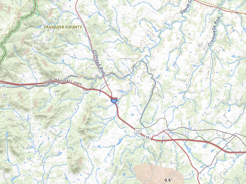 Radar-estimated hail-size map of the storm over Delaplane, VA on May 27, 2026