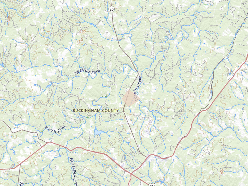 Radar-estimated hail-size map of the storm over Dillwyn, VA on Jun 14, 2026