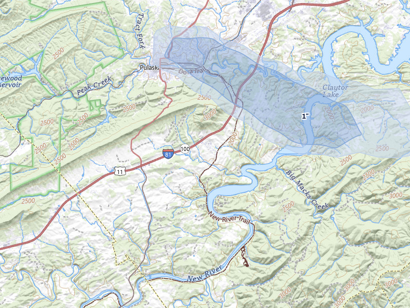 NEXRAD radar-signature map of the hail storm over Draper, VA on Jul 28, 2026