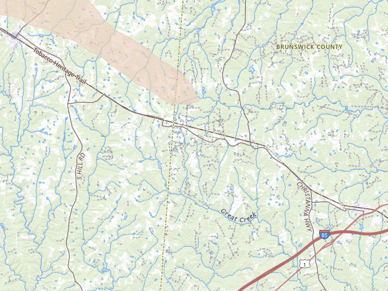 Radar-estimated hail-size map of the storm over Dundas, VA on May 27, 2026