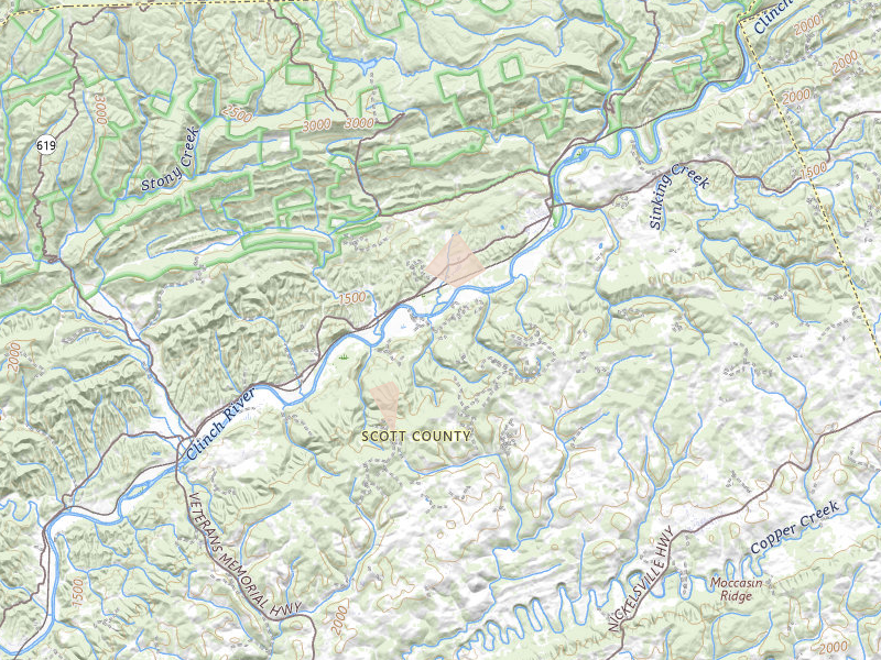 Radar-estimated hail-size map of the storm over Dungannon, VA on Aug 17, 2026