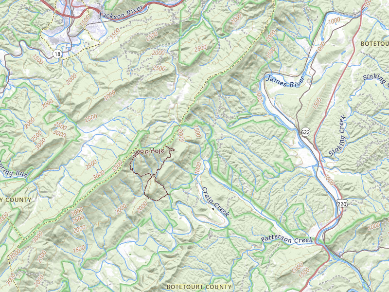 Radar-estimated hail-size map of the storm over Eagle Rock, VA on Apr 1, 2026