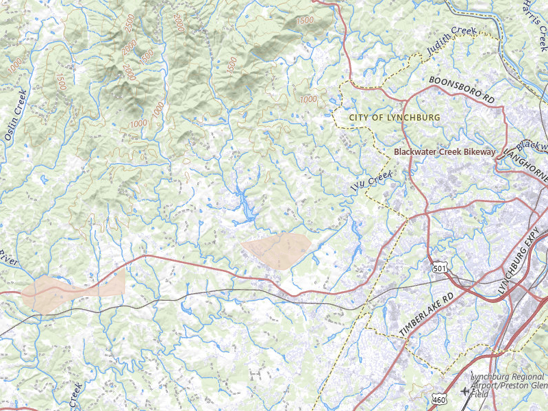 Radar-estimated hail-size map of the storm over Forest, VA on Jun 12, 2026