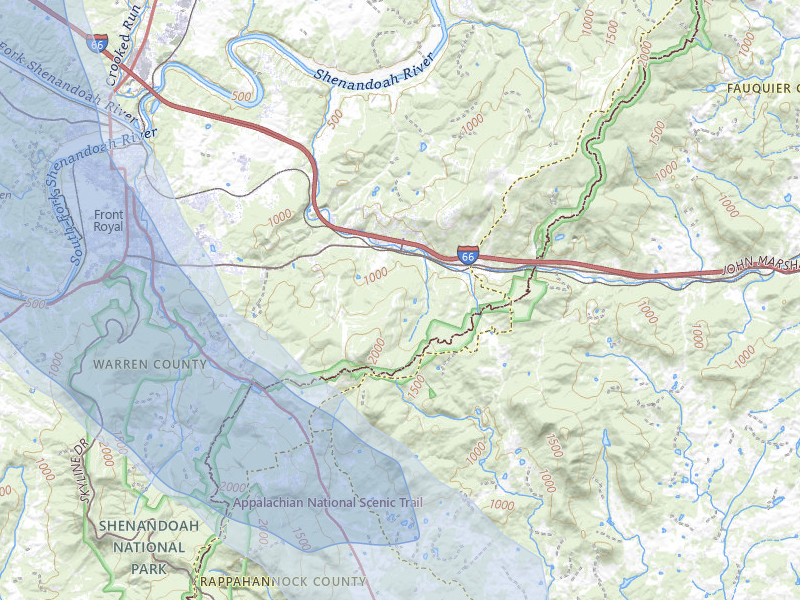 NEXRAD radar-signature map of the hail storm over Front Royal, VA on Jul 28, 2026