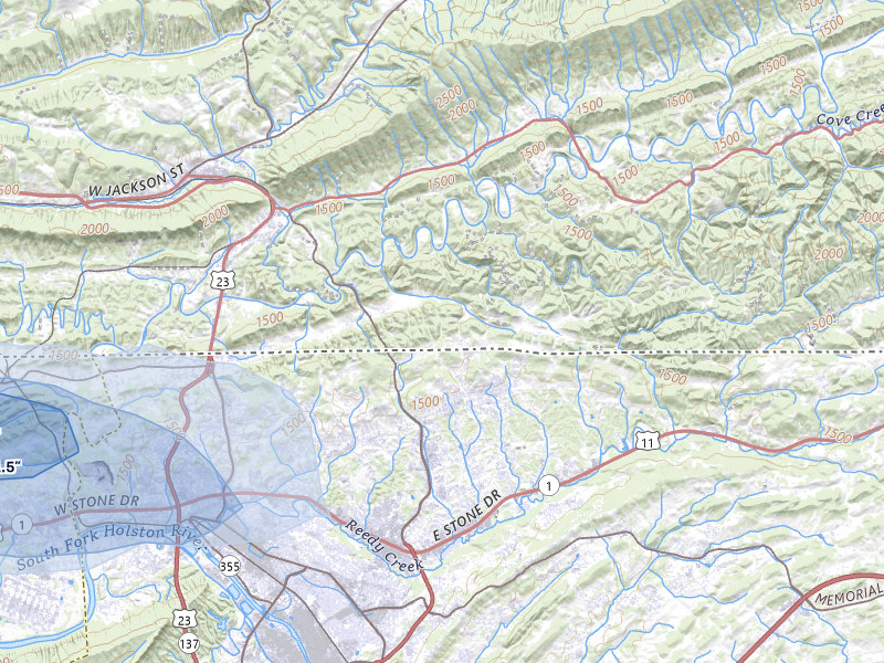 NEXRAD radar-signature map of the hail storm over Gate City, VA on Aug 17, 2026