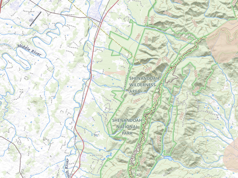 Radar-estimated hail-size map of the storm over Grottoes, VA on Aug 22, 2026