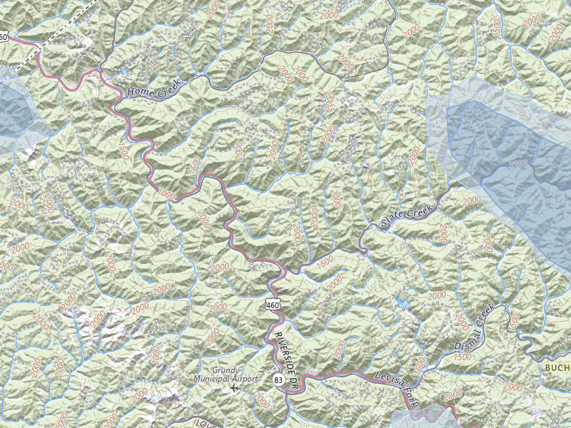 NEXRAD radar-signature map of the hail storm over Grundy, VA on Aug 11, 2026