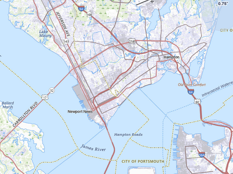 NEXRAD radar-signature map of the hail storm over Hampton, VA on Jul 9, 2026