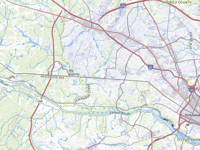 NEXRAD radar-signature map of the hail over Henrico, VA
