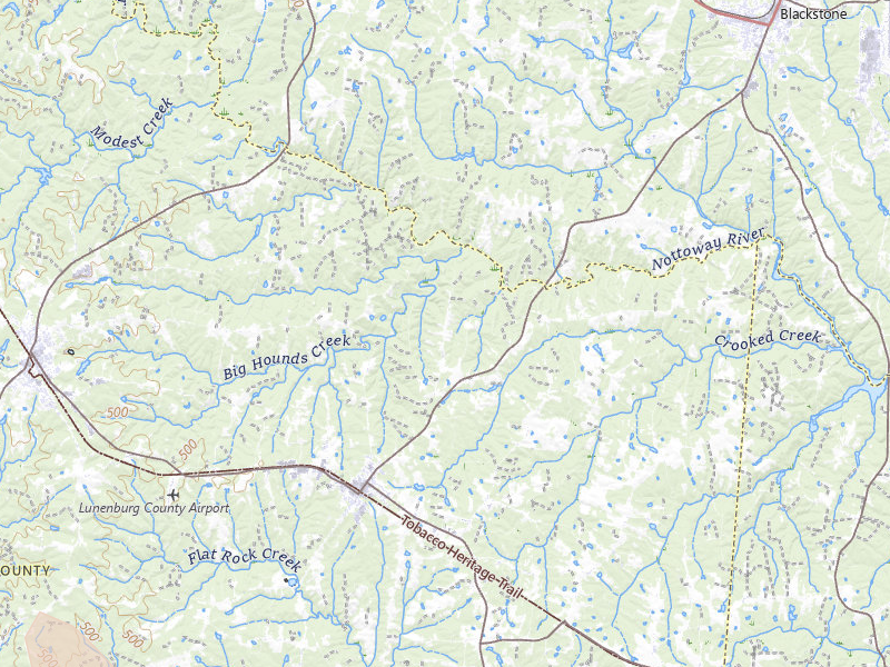 Radar-estimated hail-size map of the storm over Kenbridge, VA on Jul 26, 2026