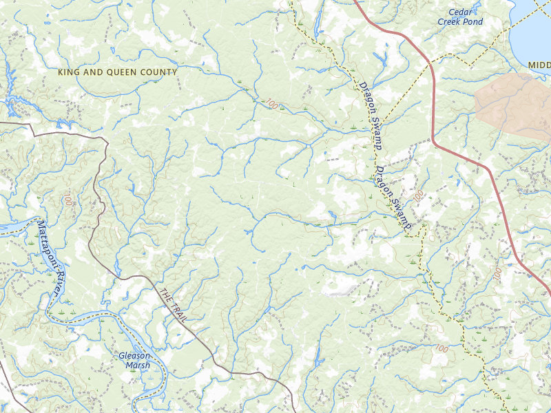 Radar-estimated hail-size map of the storm over King And Queen Court House, VA on Jul 28, 2026
