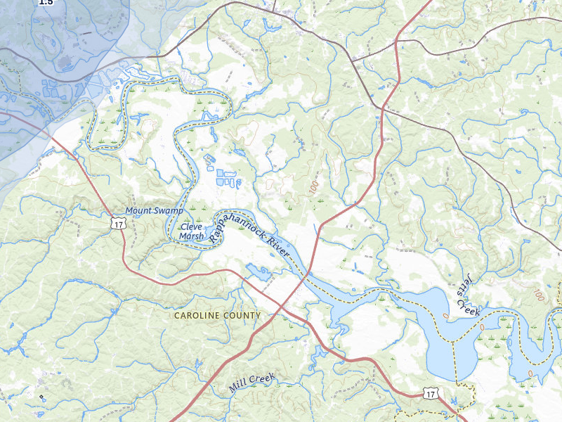 NEXRAD radar-signature map of the hail over King George, VA