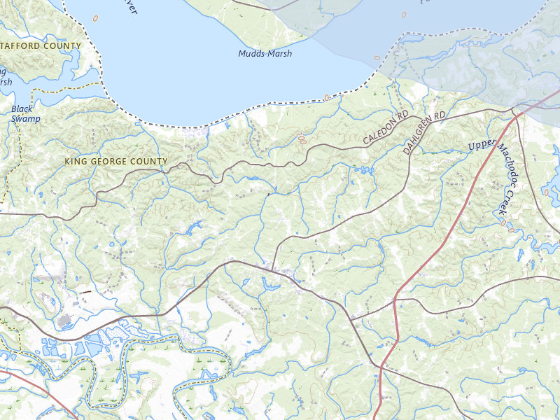 NEXRAD radar-signature map of the hail storm over King George, VA on Jul 9, 2026