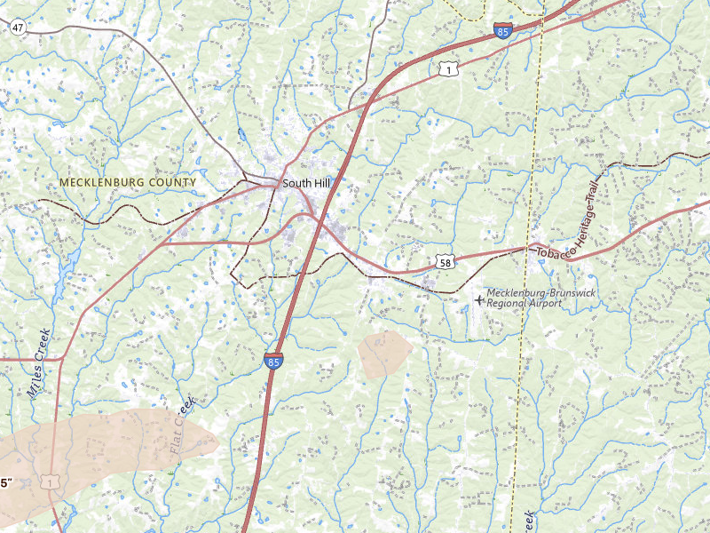 Radar-estimated hail-size map of the storm over La Crosse, VA on Jun 23, 2026