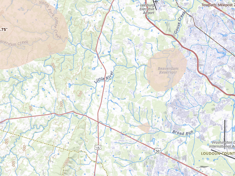 Radar-estimated hail-size map of the storm over Leesburg, VA on Sep 3, 2026