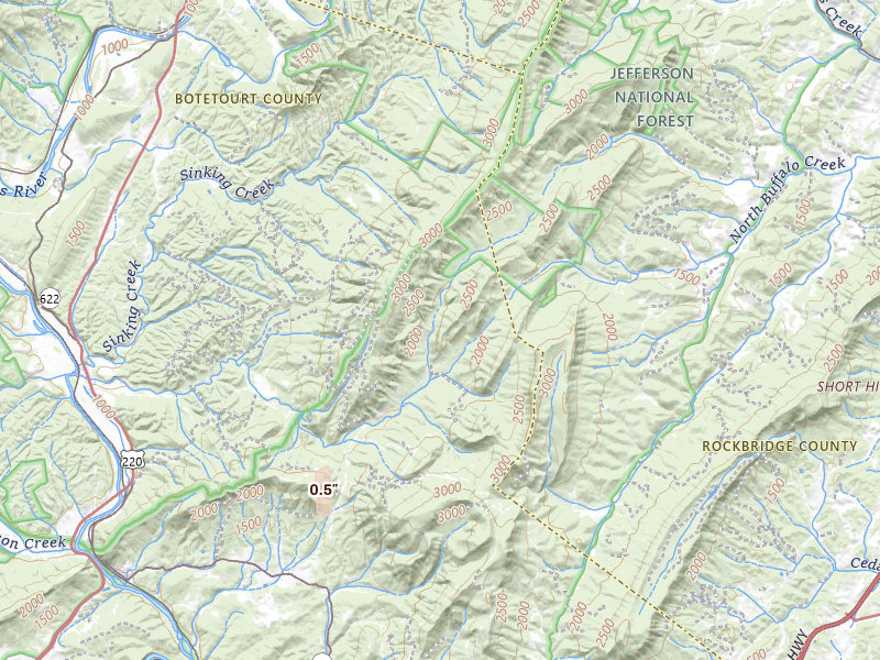 Radar-estimated hail-size map of the storm over Lexington, VA on Apr 1, 2026