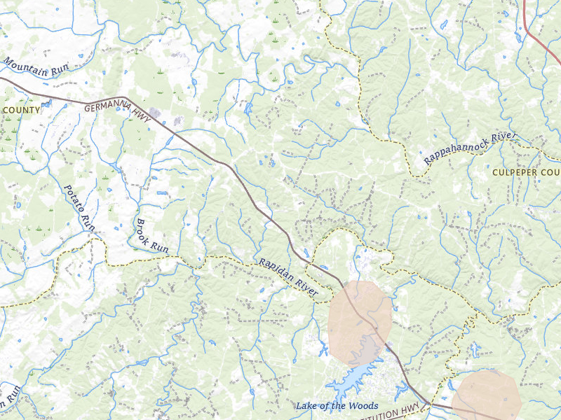 Radar-estimated hail-size map of the storm over Lignum, VA on Jun 12, 2026