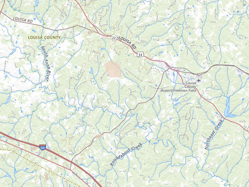Radar-estimated hail-size map of the storm over Louisa, VA