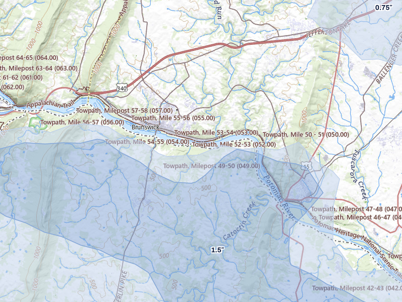 NEXRAD radar-signature map of the hail storm over Lovettsville, VA on Aug 10, 2026