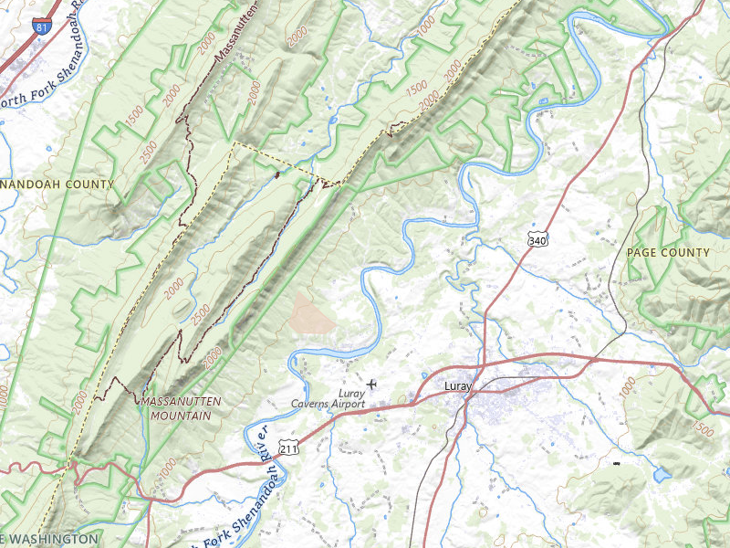 Radar-estimated hail-size map of the storm over Luray, VA
