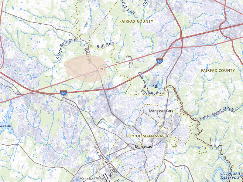 Radar-estimated hail-size map of the storm over Manassas, VA