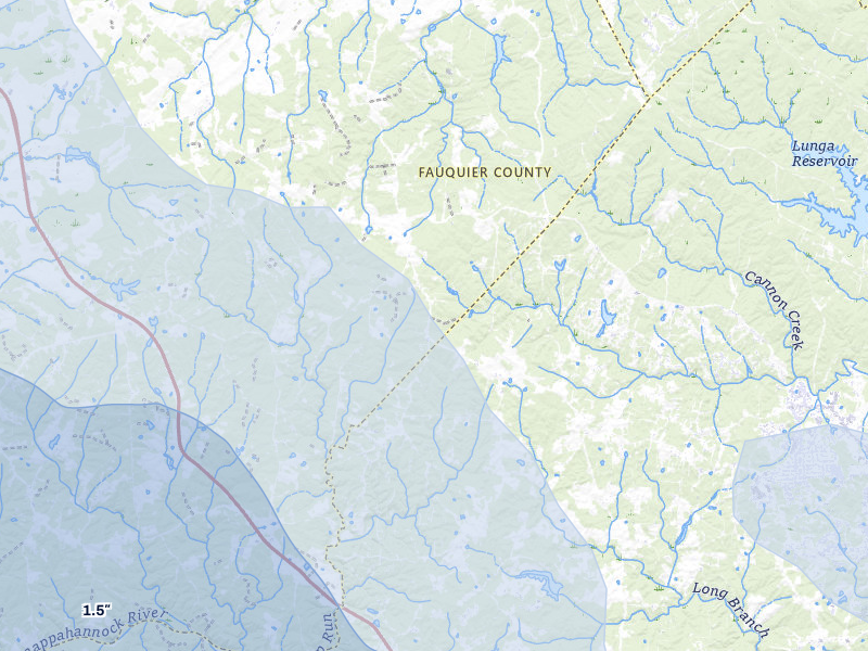 NEXRAD radar-signature map of the hail storm over Midland, VA on Jul 28, 2026