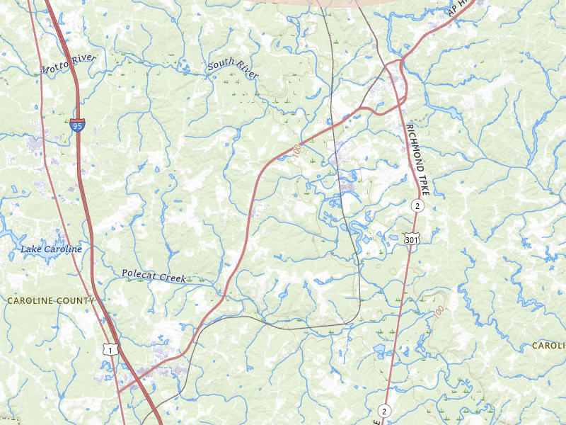 Radar-estimated hail-size map of the storm over Milford, VA on Jul 18, 2026