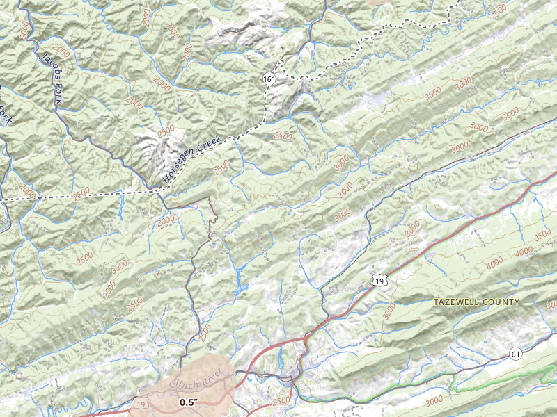 Radar-estimated hail-size map of the storm over North Tazewell, VA on Jul 4, 2026