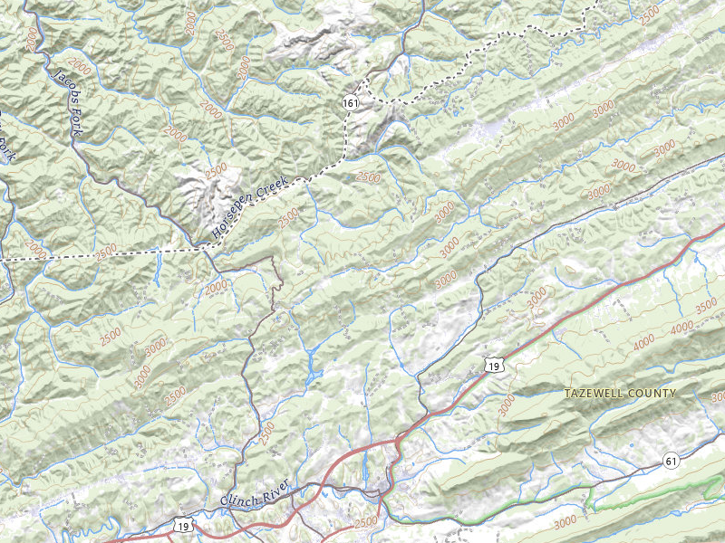 Radar-estimated hail-size map of the storm over North Tazewell, VA on Jul 28, 2026