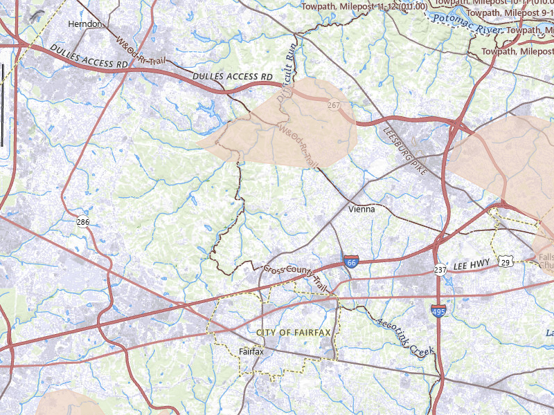 Radar-estimated hail-size map of the storm over Oakton, VA on Sep 3, 2026