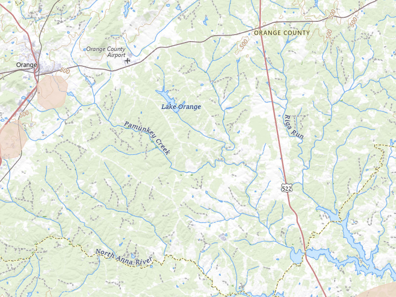 Radar-estimated hail-size map of the storm over Orange, VA on Jul 4, 2026