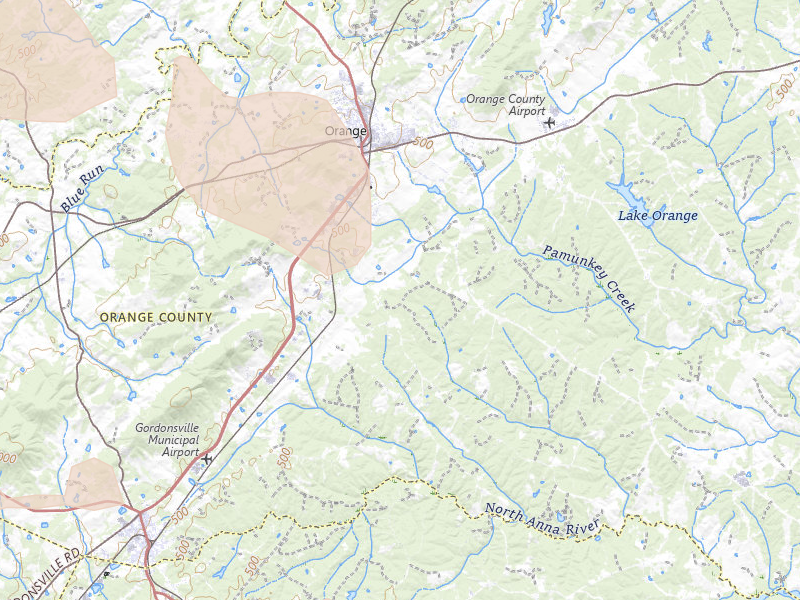 Radar-estimated hail-size map of the storm over Orange, VA
