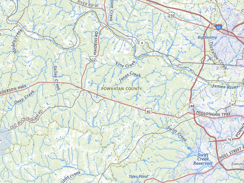 NEXRAD radar-signature map of the hail storm over Powhatan, VA on Jul 5, 2026