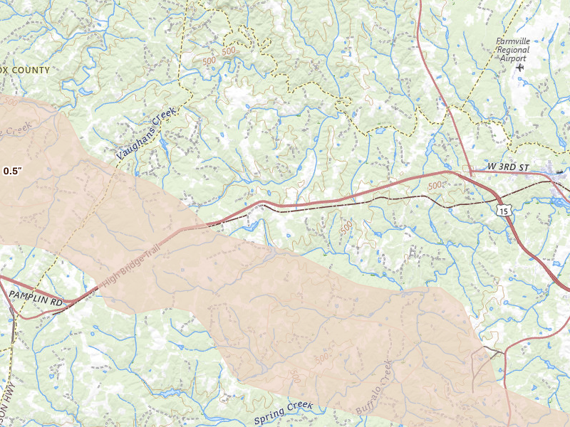 Radar-estimated hail-size map of the storm over Prospect, VA on May 27, 2026