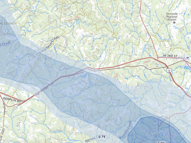 NEXRAD radar-signature map of the hail storm over Prospect, VA on May 27, 2026
