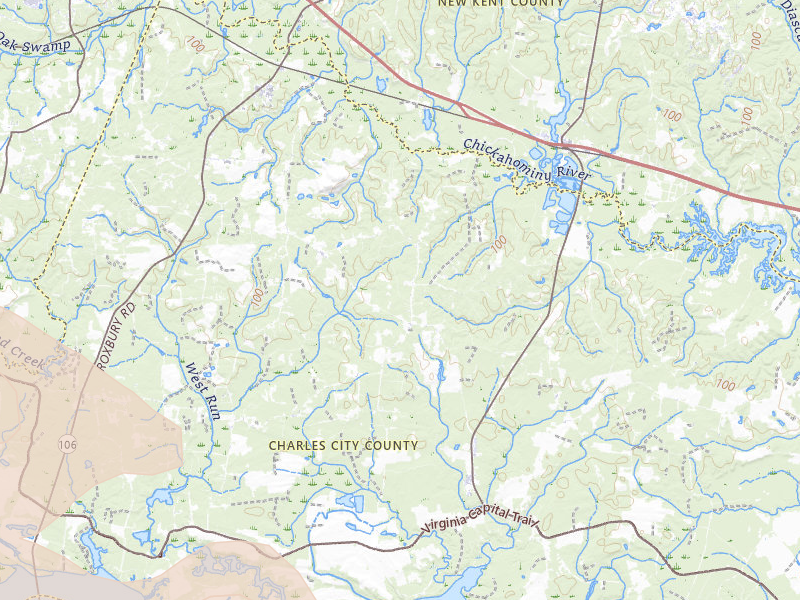 Radar-estimated hail-size map of the storm over Providence Forge, VA on Jul 28, 2026