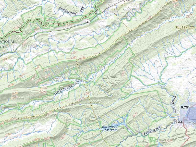 NEXRAD radar-signature map of the hail storm over Pulaski, VA on Jul 28, 2026
