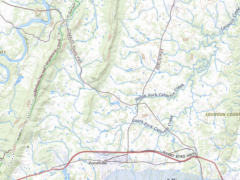 NEXRAD radar-signature map of the hail over Purcellville, VA