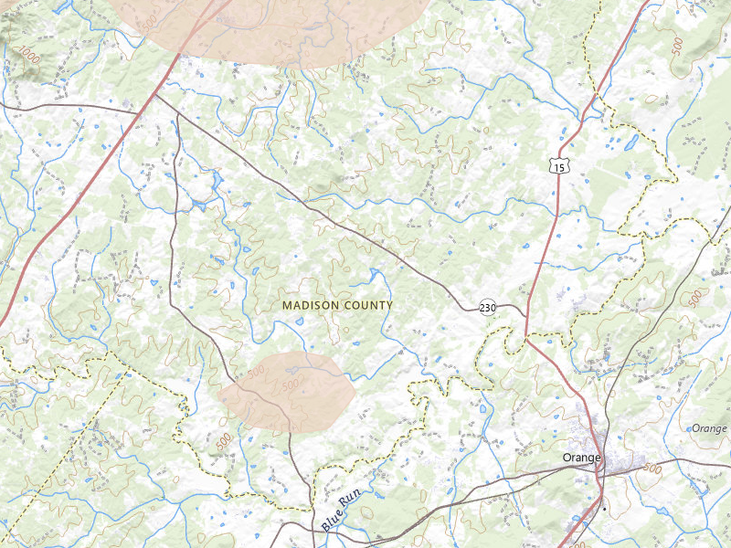 Radar-estimated hail-size map of the storm over Radiant, VA on Jun 12, 2026