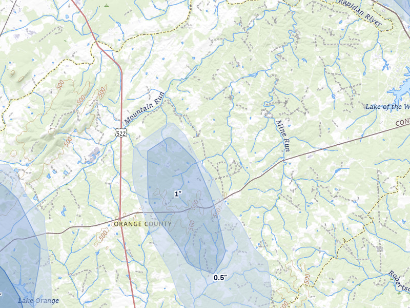 NEXRAD radar-signature map of the hail storm over Rhoadesville, VA on Sep 2, 2026