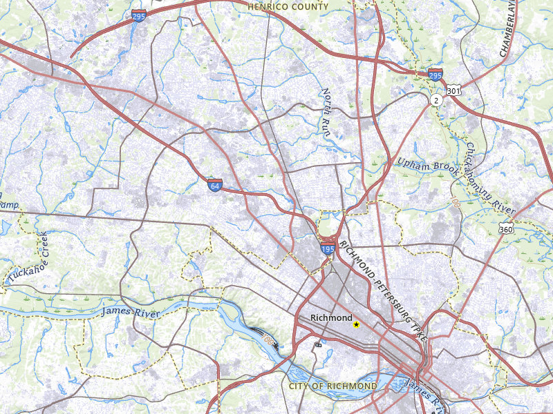 NEXRAD radar-signature map of the hail over Richmond, VA