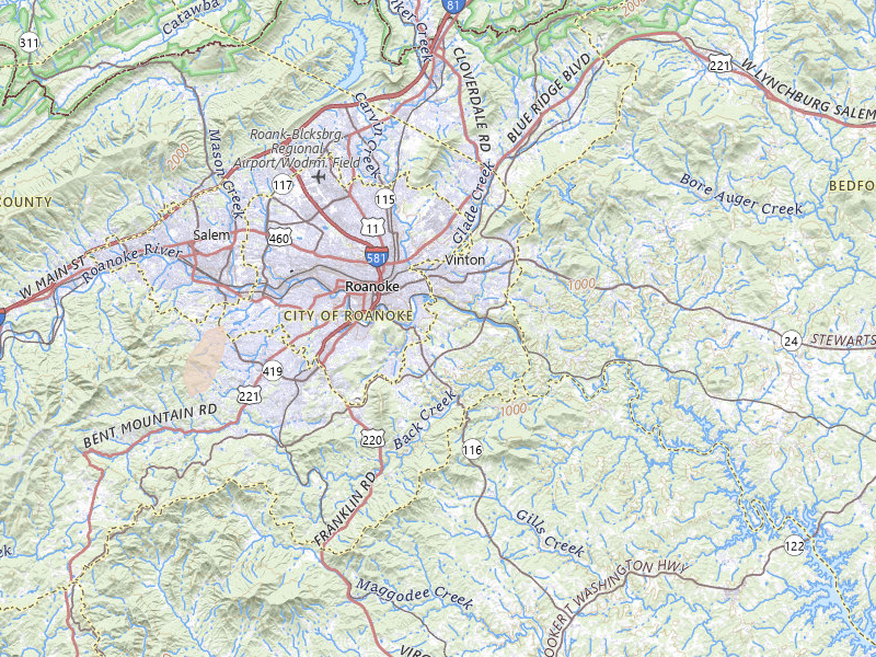 Radar-estimated hail-size map of the storm over Roanoke, VA on Jul 4, 2026