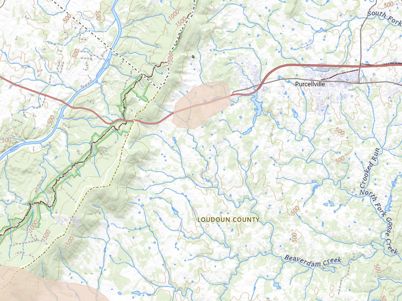 Radar-estimated hail-size map of the storm over Round Hill, VA on May 20, 2026