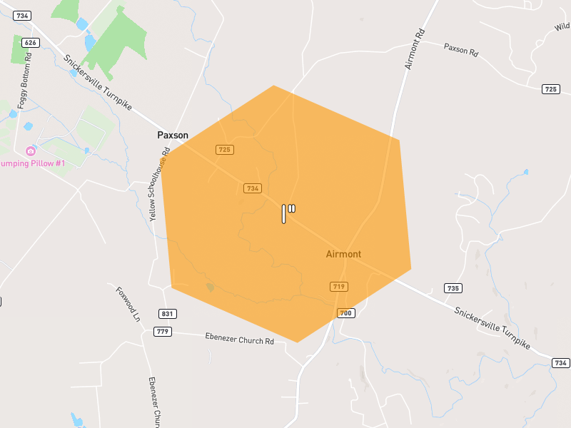 Hail map of Round Hill, VA on Jul 21, 2026, hail up to 1"