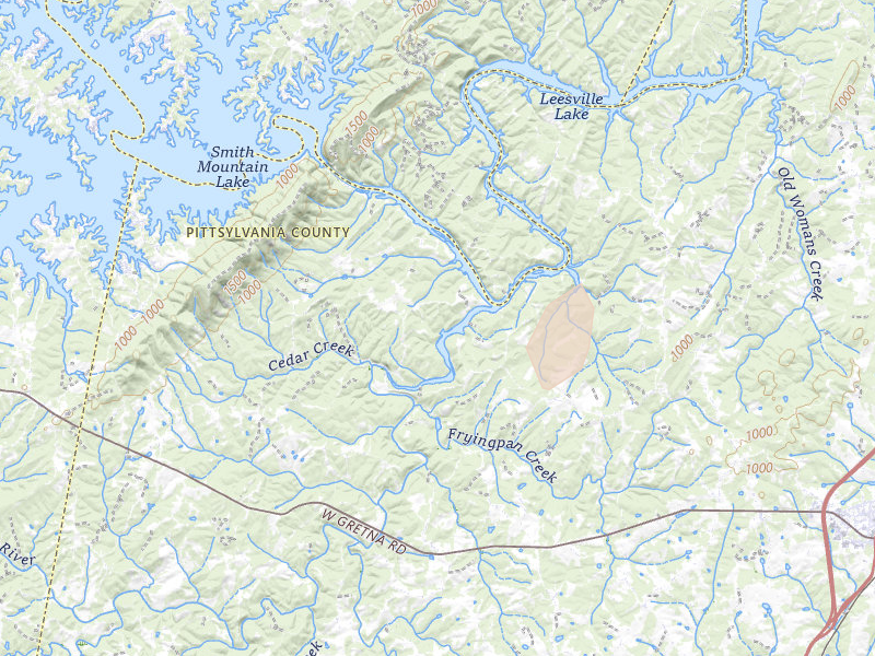 Radar-estimated hail-size map of the storm over Sandy Level, VA on Jul 4, 2026