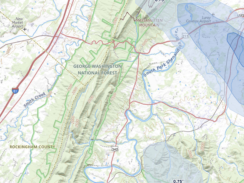 NEXRAD radar-signature map of the hail storm over Stanley, VA on Jul 28, 2026