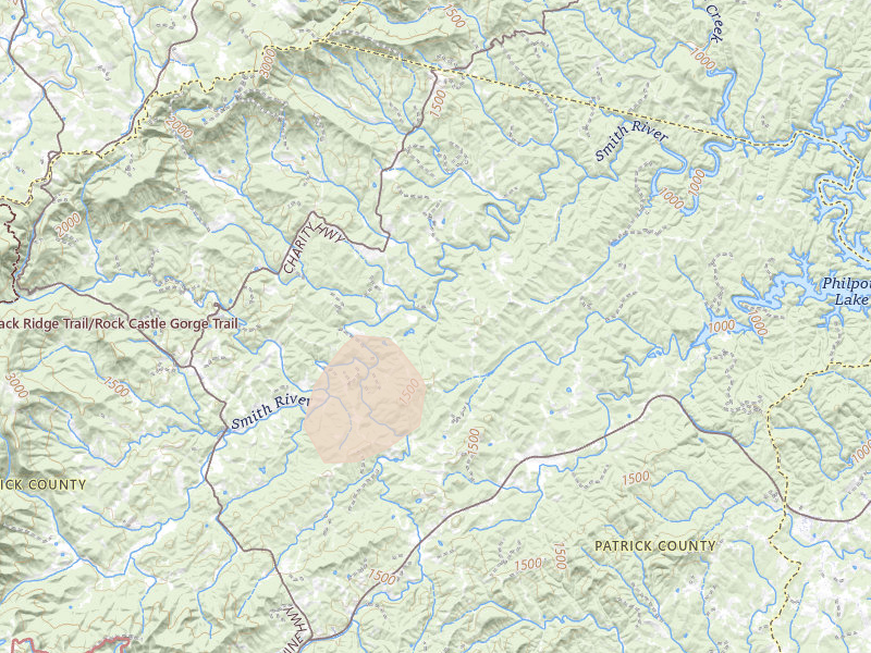 Radar-estimated hail-size map of the storm over Stuart, VA